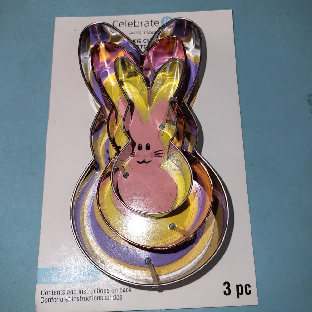New 3pk Graduated Bunny Cookie Cutters